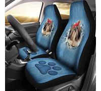 Coprisedile Auto Shih Tzu Dog Jean Art Copri Sedili per Autos Universale Coprisedilis per Secchio Anteriore Resistente Coprisedili Anteriori per Autos per Camion Automoive Furgoni 52X138 CM
