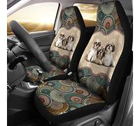 Coprisedile Auto Shih Tzu Mandala Style Copri Sedili per Autos Universale Coprisedili Anteriori per Autos Resistente Coprisedili Auto per Camion SUV Automoive 52X138 CM