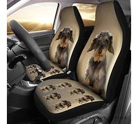 Coprisedile Auto Wire Haired Dachshund Face Dog Coprisedili Anteriori per Autos Universale Coprisedili Auto Impermeabile Coprisedilis per Secchio Anteriore per SUV Camion Automoive 52X138 CM