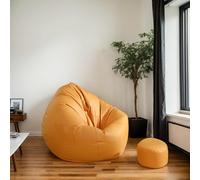 Coprisedile Beanbag in Velluto Per Adulti Con Cerniera Elasticizzato Lavabile Senza Imbottitura Per Soggiorno Ufficio Per Giochi E Relax,F,100 * 110cm
