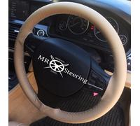 Coprisedile Beige In Pelle Per Toyota Hilux MK7 11-15 Con Cucitura Bianca Doppia