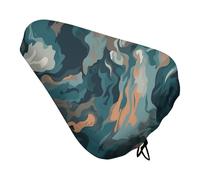 Coprisedile blu mimetico per bicicletta, unisex, impermeabile e antipolvere, con coulisse, copertura regolabile per sella della bicicletta o protezione da pioggia e sole