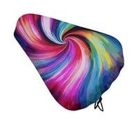 Coprisedile colorato tie dye per bicicletta, imbottito, extra largo, per donne e uomini, comodo, impermeabile, con coulisse, adatto per strada, montagna, esercizio, spin