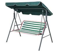Coprisedile da Giardino per Dondolo, per Sedia a Dondolo da Giardino, Coprisedili per Altalena da Giardino, Copertura per Sedia, 2 e 3 Posti Strisce Orizzontali Verde 168 * 56 * 56cm
