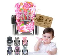 Coprisedile di ricambio per seggiolone, compatibile con Peg Perego TATAMIA & NEW BORN (fiori rosa arancione)