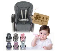 Coprisedile di ricambio per seggiolone, compatibile con Peg Perego TATAMIA & NEW BORN (grigio scuro)