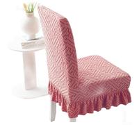 Coprisedile elasticizzato in velluto jacquard con design avvolgente per sedie utilizzate in ambienti residenziali e commerciali (rosso)