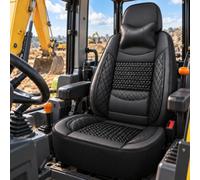 Coprisedile Escavatore per JCB 8010 CTS, Nero con Supporto Lombare | Coprisedile nero con supporto lombare fisso, zone traspiranti e imbottitura protettiva per lunghe giornate di lavoro.