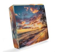 Coprisedile impermeabile per divano, motivo tramonto, spiaggia, mare, palme, protezione per mobili da esterno, per patio, giardino, balcone, S