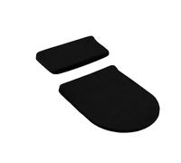 Coprisedile morbido for WC, coperchio elasticizzato e tappetino for serbatoio, confezione da 2, accessori bagno con imbottitura elastica universale resistente all'usura(Black)
