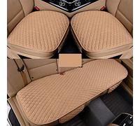 Coprisedile Per Auto Protector Linen Universal Front Back Flax Automobile Cushion Pad Mat Schienale Coprisedile Traspirante(Beige)
