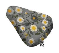 Coprisedile per bici con motivo floreale giallo e bianco, impermeabile, con coulisse, per pioggia, neve, polvere, per mountain bike, bici da strada