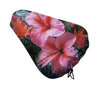 Coprisedile per bici da uomo e donna con fiori rosa tropicali, idrorepellente, cuscino regolabile per bicicletta per ciclismo all'aperto