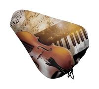 Coprisedile per bici da uomo e donna con note musicali per pianoforte, violino, impermeabile, cuscino regolabile per bicicletta per ciclismo all'aperto