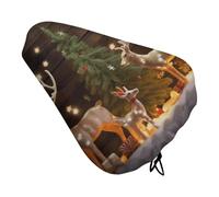 Coprisedile per bicicletta con alberi di Natale, cervo, morbido, imbottito, per uomo e donna, comodo, impermeabile, per bici da strada, con coulisse, per mountain bike