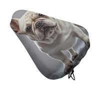 Coprisedile per bicicletta con bulldog francese, imbottito, extra largo, per donne e uomini, comodo, impermeabile, con coulisse, adatto per strada, montagna, esercizio, spin