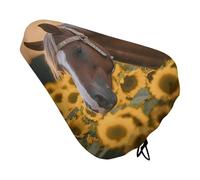 Coprisedile per bicicletta con cavallo giallo girasole, extra morbido e confortevole, protezione da pioggia e sole, copertura resistente antipolvere per mountain bike da città