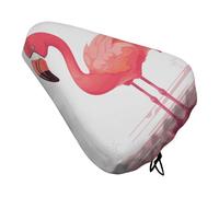 Coprisedile per bicicletta con fenicottero in stile cartone animato, imbottito, extra largo, per donne e uomini, comodo, impermeabile, con coulisse, adatto per strada/montagna/esercizio/spin
