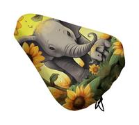 Coprisedile per bicicletta con motivo mamma e bambino, elefante, girasoli, extra morbido, comodo, protezione da pioggia e sole, copertura resistente antipolvere per mountain bike da città