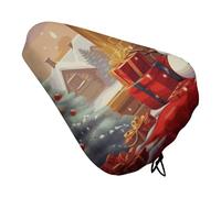 Coprisedile per bicicletta con scritta "Merry Christmas", per uomini e donne, impermeabile e antipolvere, con coulisse, copertura regolabile per sella della bicicletta o protezione da pioggia e sole