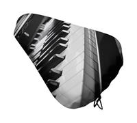 Coprisedile per bicicletta con tastiera di pianoforte, impermeabile, con coulisse, per pioggia, neve, polvere, per mountain bike e bici da strada, colore nero e bianco