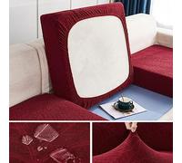 Coprisedile per Divano Impermeabile con Penisola 3/4/2/1 Posti Jacquard Copricuscini per Divani Elasticizzato Separati Federa per Cuscino per Divano del Sedile AntiGraffio Gatto ,Red-1seater-x