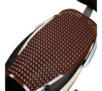 Coprisedile per moto in plastica con perline di legno, traspirante, isolamento termico, impermeabile, protezione per scooter elettrico e bici, 58 x 29 cm (marrone)