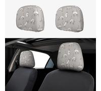 Coprisedile per poggiatesta auto traspirante morbido con ricamo personalizzato, 2 pezzi, con simpatico gatto, accessori per auto