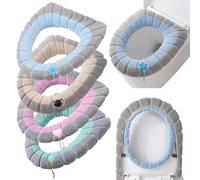 Coprisedile Per Wc Copri-Ciambella, Coprisedile Wc Universale, 4 Pezzi Coprisedile Per Wc Morbido E Spesso, Elasticizzato, Lavabile