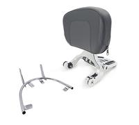 Coprisedile posteriore Moto Schienale Staccabile Portapacchi Posteriore Passeggero Cuscino Schienale Pad Compatibile Per Peugeot Per Django(Chrome)