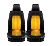 Coprisedile Riscaldato, 12v/24v, 3 Livelli di Controllo Intelligente Seggiolini Auto Riscaldati Compatibile con Airbag Laterale,black-Driver+Passenger