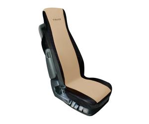 Coprisedile singolo camion poliestere e similpelle beige/nero ELISA