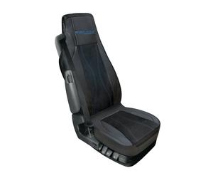 Coprisedile singolo fodera in similpelle nero/blu per camion