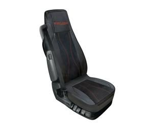 Coprisedile singolo fodera in similpelle nero/rosso per camion