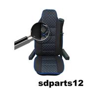 Coprisedile Singolo Nero Ecopelle e Tessuto con Filo Blu Camion Camper Van Bus