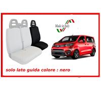 Coprisedile solo lato guida per Toyota Proace fodere nero trapuntate robuste