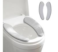 Coprisedile spesso e caldo per WC - con cuscino adesivo per sedile WC - tappetino lavabile e riutilizzabile per l'inverno - separazione a doppia aletta, adesivo posteriore TPR, morbido e protettivo