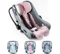 Coprisedile traspirante per ovetto, seggiolino auto, passeggino e passeggino, universale, gruppo 0+ (0-13 kg), gruppo I (9-18 kg), 100% lino rosa