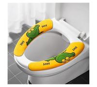 coprisedile WC imbottito 2 paia di cuscini morbidi lavabili in stile cartone animato for WC, coprisedile adesivo for , scaldabagno, universale for per il bagno e il relax in casa(Routine-yellow)