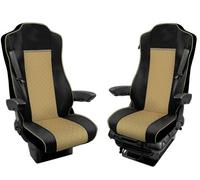 Coprisedili 1+1 Eco Pelle Per Mercedes Actros MP4 BEIGE Truck Set Nuovo