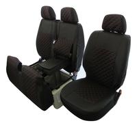Coprisedili 2+1 NERI ECO PELLE FILI ROSSI per FIAT DUCATO 2023 LHD