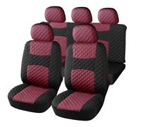 Auto Accessori Lupex - A20 Coprisedili per auto universali, colore Fucsia Nero, tessuto poliestere trapuntato, set fodere protezione sedili anteriori e posteriori, copri-sedile con zip