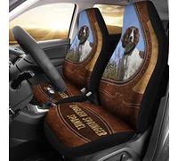 Coprisedili Anteriori Auto English Springer Spaniel Dog Leather Style Set di 2 Coprisedile Morbido Coprisedili per Auto Sedili per Guidatore Commerciali Berlina 52X138Cm