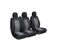 Coprisedili Anteriori per Auto e Furgoni a 3 posti Coprisedile Universali per Furgoni e Camion Copri-sedili Auto per Singoli e Doppi Sedile in similpelle, colore nero e grigio