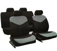 COPRISEDILI AUTO 2 POSTI FODERE BICOLORE NERO-GRIGIO SCURO COPPIA ANTERIORE