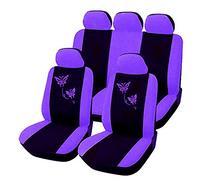 Coprisedili Auto 4 / 9pcs / set Rosa Car Seat Covers farfalla ricamo Car-Styling donna coprisedili Vetture automobile Accessori interni Coprisedili Auto Universale (Color Name : White)