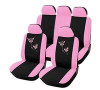 Coprisedili Auto 4 / 9pcs / set Rosa Car Seat Covers farfalla ricamo Car-Styling donna coprisedili Vetture automobile Accessori interni Coprisedili Auto Universale (Color Name : 9pcs)
