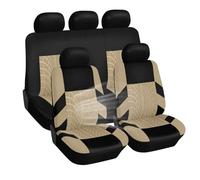 Coprisedili Auto Anteriore per Lotus Europa, Soft Confortevole Traspirante Protezione per Sedili, Coprisedili in Poliestere,5 Seats-Beige