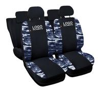 COPRISEDILI AUTO COMPATIBILE CON BRAVO FODERE BICOLORE NERO MIMETICO BLU