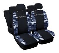 COPRISEDILI AUTO COMPATIBILE CON FABIA DAL 2007 FODERE NERO - MIMETICO BLU